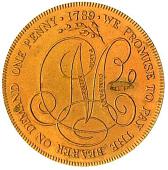 18th Century, Wales, Anglesey, Trysclwyn, Parys Mine Co, Pattern Penny, 1789, by J. Westwood, druid’s head left,...