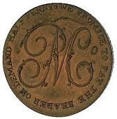 18th Century, Wales, Anglesey, Trysclwyn, Parys Mine Co, Pattern Halfpenny, 1787, by J. Milton, small flan,...