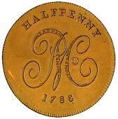 18th Century, Wales, Anglesey, Trysclwyn, Parys Mine Co, Pattern Halfpenny, 1788, by J. Westwood, similar (DH 270)....