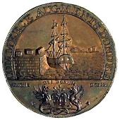 18th Century, Scotland, Angus, Dundee, A. Molison, Halfpenny, 1795, Old Tower, rev. ship at quay-side (DH 10)....