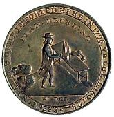 18th Century, Scotland, Angus, Dundee, T. Webster, Halfpenny, 1797, Dudhope Castle, rev. man working flax (DH 18)....