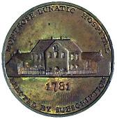 18th Century, Scotland, Angus, Montrose, A. Nicol, Halfpenny, 1799, arms, rev. Lunatic Hospital (DH 33). Brilliant...