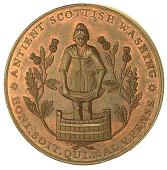 18th Century, Scotland, Kinross-shire, Loch Leven, Kempson’s Penny, 1797, castle in ruins, rev. girl treading...