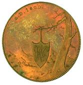 18th Century, Ireland, Co Wexford, Enniscorthy, R. Woodcock, Halfpenny, 1800, castle by the sea, rev. monogram on...