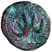 Jewish Coinage, Bar Kosiba Revolt, Middle Bronze, undated [134-5], ‘For the freedom of Jerusalem,’ grape leaf,...