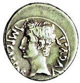 Augustus (27 BC-AD 14), Denarius, 25-23 BC, Emerita, in the name of P. Carisius, bare head left, rev. military...