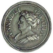Anne (1702-1714), Pattern Farthing, 1713, in silver, by J. Croker, draped bust left, rev. Britannia surrounded by...