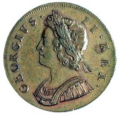 George II (1727-1760), Halfpenny, 1729 (BMC 830; S 3717). About extremely fine, light brown patina (£100-120)