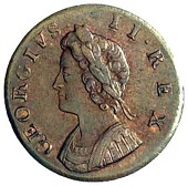 George II (1727-1760), Farthing, 1734 (BMC 861; S 3720). Extremely fine and well struck, with a hint of original...