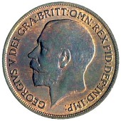 George V (1910-1936), Penny, 1918kn (F 184; BMC 2254; S 4053). Extremely fine with much original colour on obverse,...