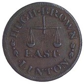 East Linton, Hugh Brown, Farthing, scales, rev. ship (DH 4). Fine, extremely rare (£40-50)