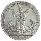 Edinburgh, Thomas and Alexander Hutchinson, Proof Halfpenny, 1792, in silver, St Andrew with cross, rev. arms,...
