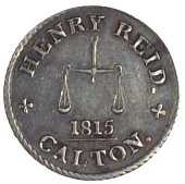Calton, Henry Reid, Proof Farthing, 1815, in silver, scales, rev. legend, edge plain, 1.96g/6h (cf. DH 3; D 8; cf....