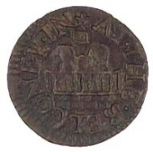 17th Century Tokens, Baldwin’s Gardens [Gray’s Inn Lane], Nicholas Smith, Halfpenny, 1666, 2.19g/12h (BW. 106);...