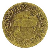 17th Century Tokens, Butcher Row [Temple Bar], Mathew Dune, Halfpenny, 1.91g/3h (BW. 452). Fine, rare (£40-60)