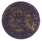 17th Century Tokens, Lord Mayor’s Barge House, Harbert Dover, Halfpenny, [16]68, 2.76g/12h (D 297B, recorded from...
