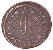 17th Century Tokens, Suffolk, Laxfield, Joseph Ray, Farthing, 1665, 1.20g/4h (N 4398; BW. 221); John Stagoll,...