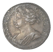 Anne (1702-1714), Shilling, 1702, first bust, rev. plumes in angles (ESC 1129; S 3584). Nearly extremely fine, rare...