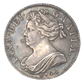 Anne (1702-1714), Shilling, 1702 vigo, first bust (ESC 1130; S 3585). Good very fine (£200-250) 


