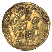 Malta, Zecchino, reads virtvt, no rev. punctuation, 3.45g/7h (RS 2; KM. A16; F 9). Face of Christ weak, otherwise...