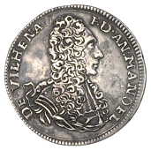 Malta, Twelve Tari, 1723, no inner circles, reads hiervsa, 13.98g/6h (RS 75, and pl.l, 4, same dies; KM. 180). About...