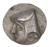Kings of Parthia, Arsaces II, Drachm, head left, wearing bashlik, ear-ring visible, rev. archer seated right on...