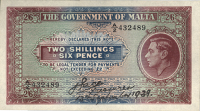 Malta, Government of Malta, Two Shillings and Sixpence, 1939, A/2 432489 (Pick 12). Crisp uncirculated (£80-100)