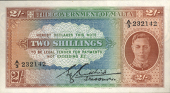 Malta, Government of Malta, Two Shillings, undated [1942], A/3 232142, Cuschieri signature, on heavier paper with...