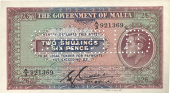Malta, Government of Malta, Two Shillings and Sixpence, undated [1940], A/3 921369, perforated cancelled across...
