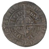David II (1329-1371), Groat, class A, Edinburgh, mm. cross pattée, small young bust, tressure of six arcs, mullet...