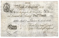 Henry Hase, One Pound, 8 April 1820, No 1, payable to Mr. Henry Hase, vignette of Britannia at top left,...