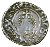Class I, London, Randul, randvl·on·lvn, double half moon es and c, seriffed x, reversed ns both sides and barred a...