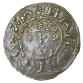 Class V, Winchester, Johan, iohan·on·winc, curls 2/2, pellets 2/2, 1.45g/7h (SCBI 1615). Obverse weakly struck and...