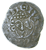 Class VIII, Bury St. edmunds, Johan, ioh[an on] sant·ed, 1.37g/10h (SCBI 2166; Eaglen 213). Legends part flat and...