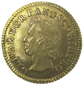 Oliver Cromwell, Half-Broad, 1658, by an unknown artist working in the Low Countries [i.e. the 'Dutch' Half-Broad],...