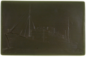 Belgium, 50th Anniversary of the Compagnie Maritimes Belgiques, 1945, a bronze plaque by G. Fischweiler for Fonson,...
