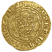 Edward III (1327-1377), Treaty period, Quarter-Noble, London, mm. cross potent, annulet before edward (faint), rev....