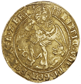 Henry VIII (1509-1547), First coinage, Angel, mm. crowned portcullis with chains, rev. es broken, 5.15g/12h (SCBI...