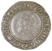 Elizabeth I (1558-1603), Third issue, Sixpence, 1570, mm. coronet, bust 4B, 2.99g/1h (N 1997; S 2562). Face weak,...