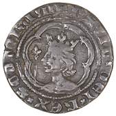 David II (1329-1371), Second coinage, Halfgroat, Edinburgh, series A, mm. cross pattée, small young bust, 1.83g/3h...