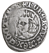 Robert II (1371-1390), Sterling, Edinburgh, star on sceptre handle, 1.39g/1h (B 3; S 5145). Cracked and part flat,...