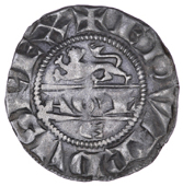 Anglo-Gallic, Edward I (1272-1307), Denier au léopard, e in first angle of rev., barred as both sides, 0.90g/9h (E...