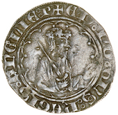 Anglo-Gallic, Edward the Black Prince, Demi-gros, Poitiers, first issue, double annulet stops, annulets in centre of...