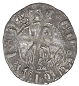 Anglo-Gallic, Edward the Black Prince, Sterling, Tarbes, second issue, large tall bust, double annulet stops before...