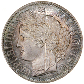 France, Government of National Defence (1870-1), 2 Francs, 1871a, small mint-mark (VG 530; KM. 817.1). Brilliant...