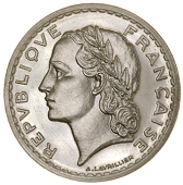 France, De Gaulle’s Provisional Government (1944-7), Piedfort Essai 5 Francs, 1945, edge plain, 7.66g/12h (VG 766;...
