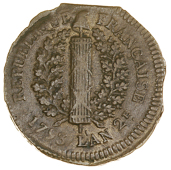 France, Germany (French Occupation of Mainz), 5 Sols, 1793 (VG 67; KM. 603); 2 Sols, 1793 (VG 66; KM. 602) [2]....