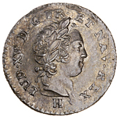 French Colonies, French Colonies, Windward Islands, Louis XV, 6 Sols, 1731h, La Rochelle (VG 1; KM. C1). Faint...