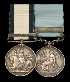 The rare naval campaign pair to Captain George Tincombe, Royal Navy, promoted to Commander for services during the...