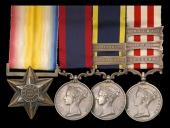 A fine Indian campaign group of four to Private James Plant, 9th Lancers, representing every campaign fought by the...